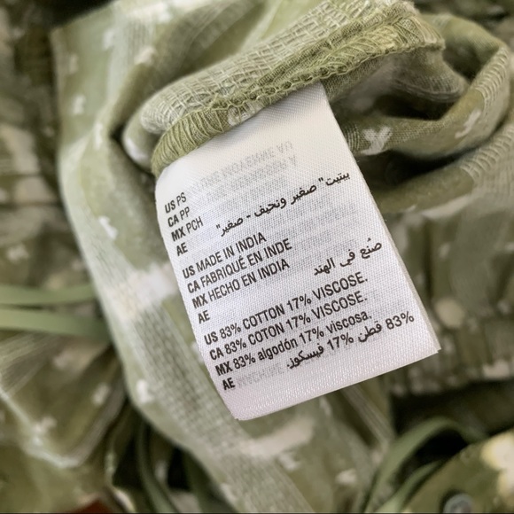 Style & Co Jumpsuit NWT Green Burnout Pockets Buttons Long Sleeve Small Petite - Picture 9 of 9